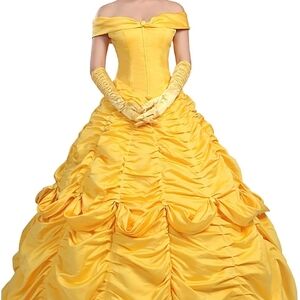 Elegant Yellow Off-Shoulder Ball Gown